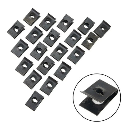 20x Metal U-Type Clips for Car Bumper Fender Trim Panel Fastener