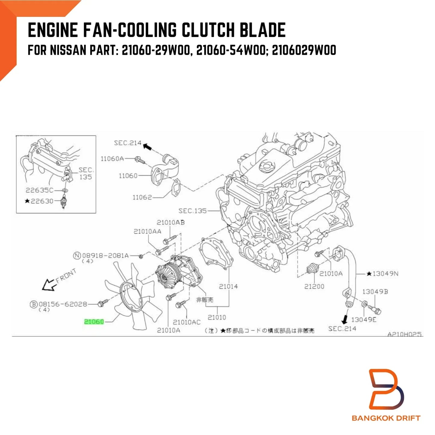 Radiator Cooling Fan Blade for Nissan 720 SD23 (1980-1986)