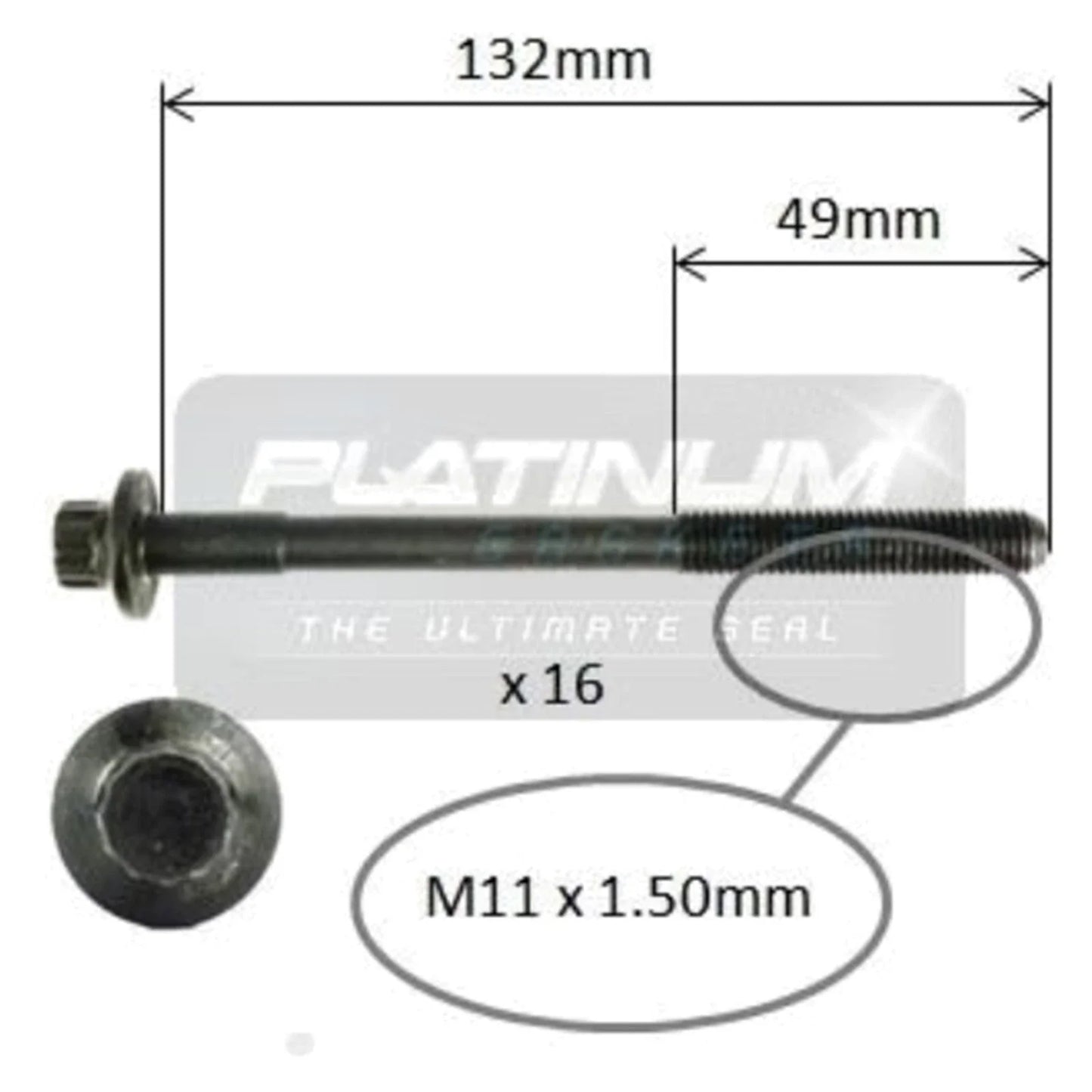 Engine Cylinder Head Bolt Set 2.5L for Mazda MX6 (1991-1997)