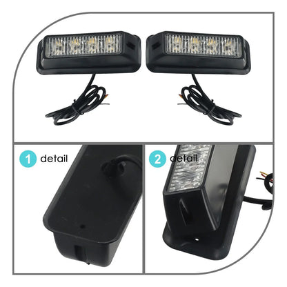 LED Car Light Flash Light Strobe Orange Amber DC 12V for Car