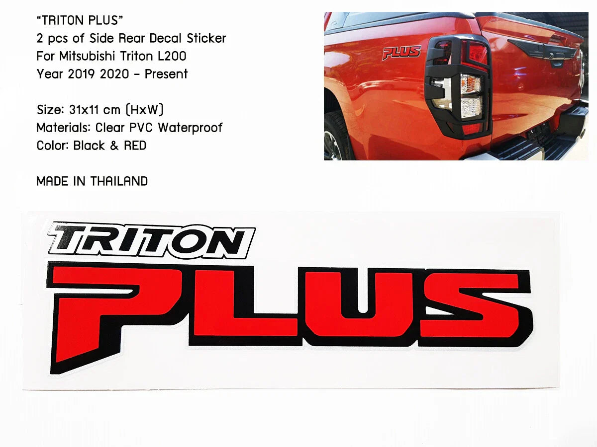 PVC Side Cabin Rear Sticker Decal for Mitsubishi Triton L200 (2020)