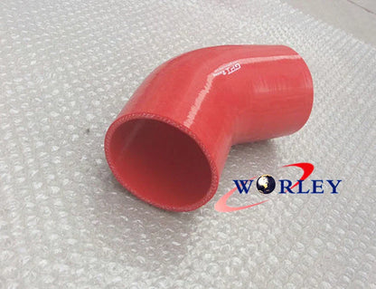 4" 102mm 45° Silicone Elbow Hose Reducer for Turbo Intercooler Pipe - Red