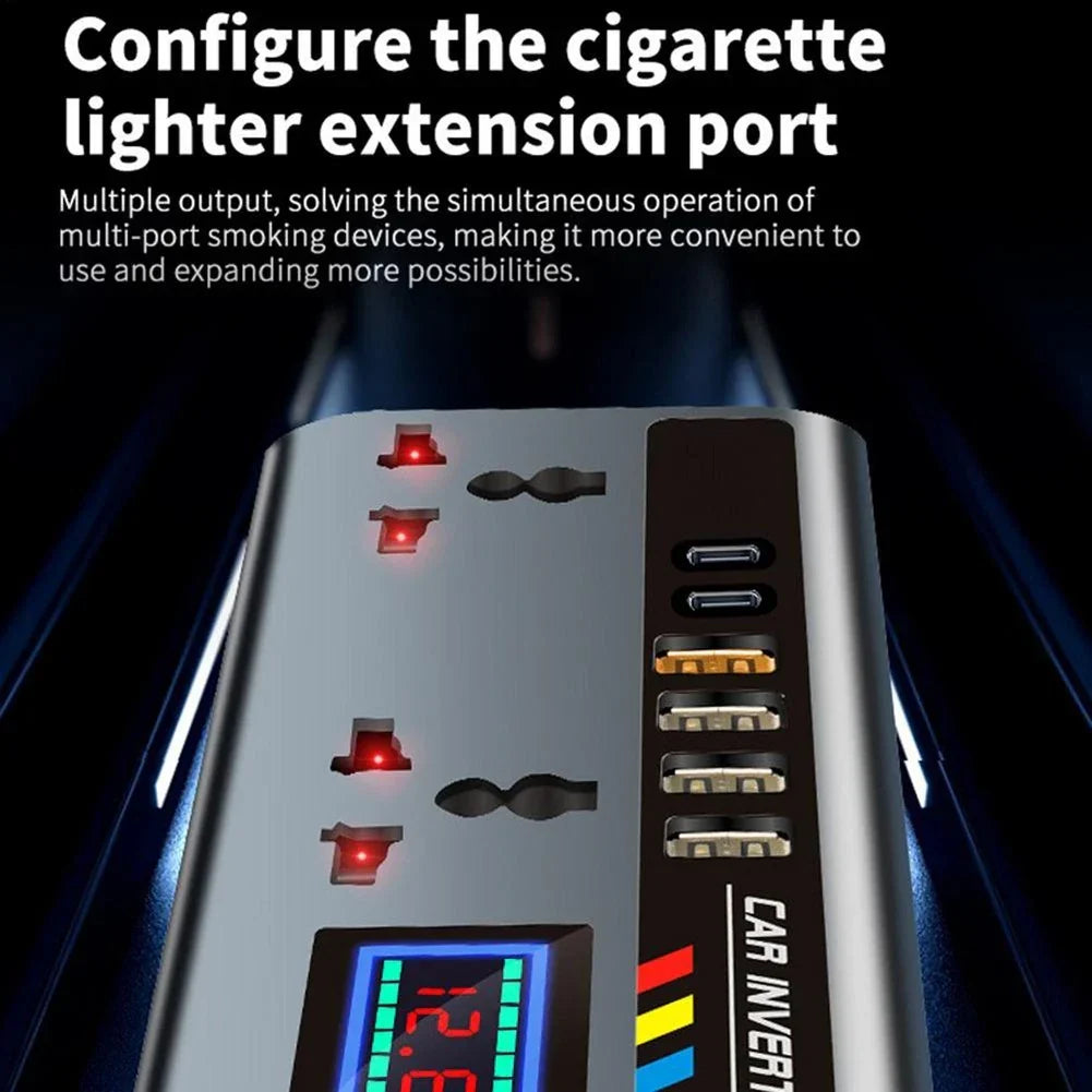 Car Power Converter with Safety Monitoring and Multiple Charging Options