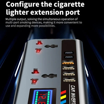 Car Power Converter with Safety Monitoring and Multiple Charging Options