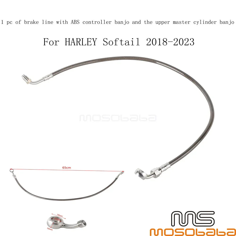 Gray Brake Line for Harley Softail FXBR FLDE FLFB FXFBS FLHC FLSB FXBBS FXBB (2018-2023)