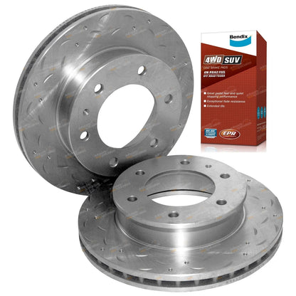 Front Disc Rotors + 4WD Brake Pads for Ford Ranger PJ PK (2006-2011)