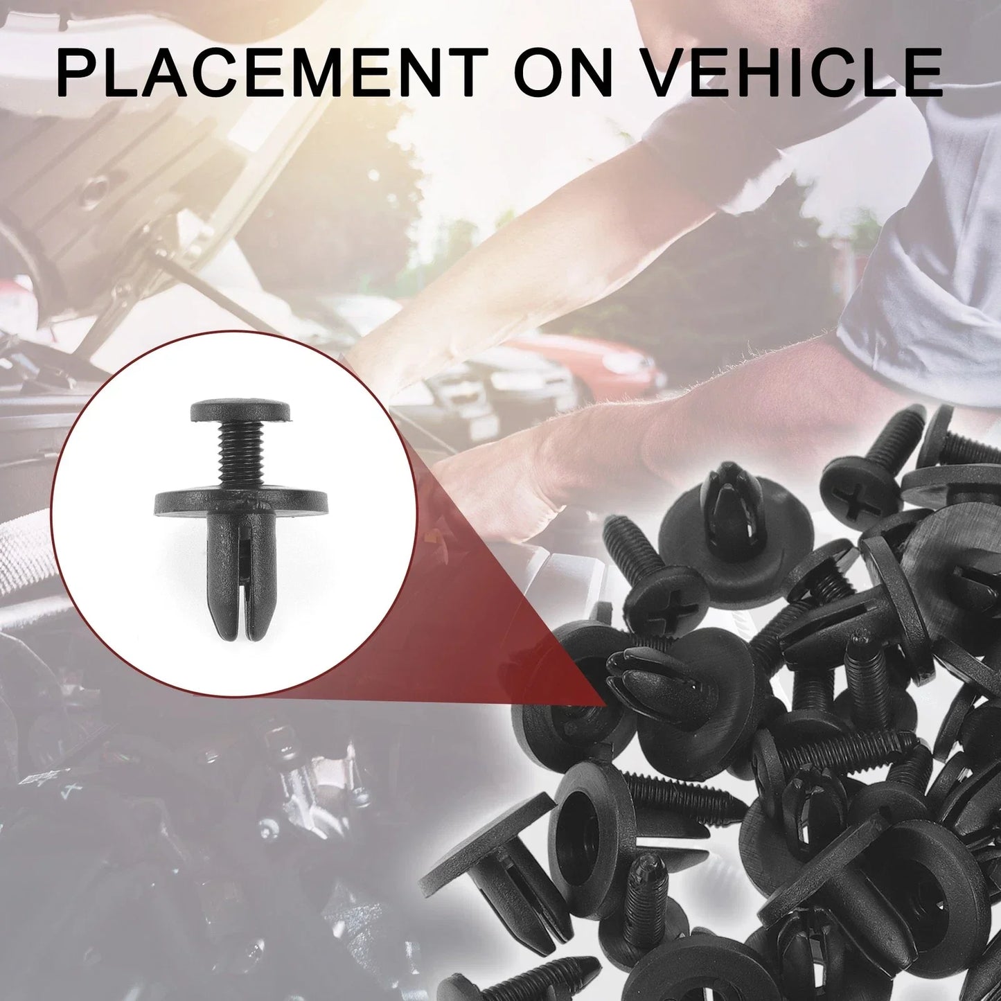 Front Fender Skirt Clips for Honda Prelude 1992-1996 2.2L 2.3L Black 25 x