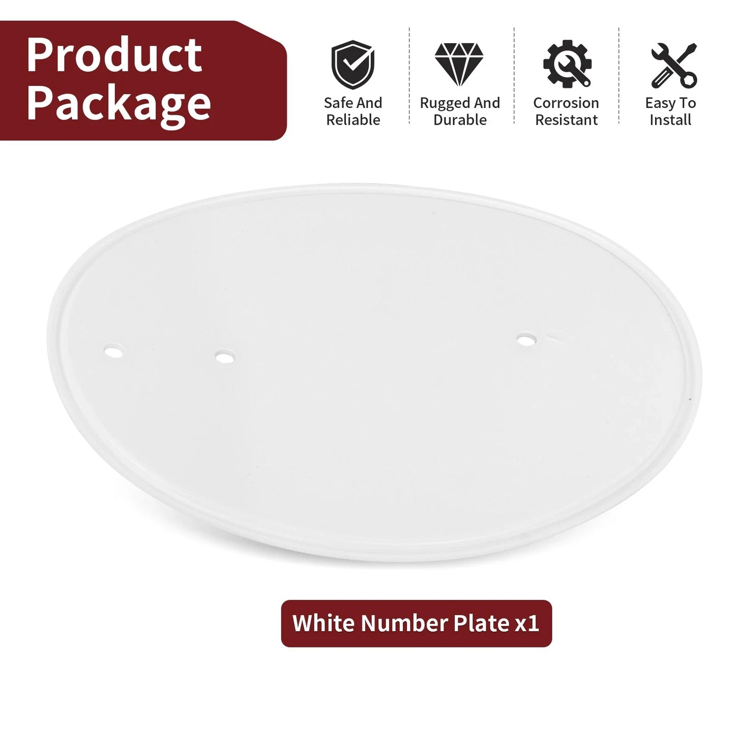 Front Side White Number Plate for Honda Z50R (1979–1987)