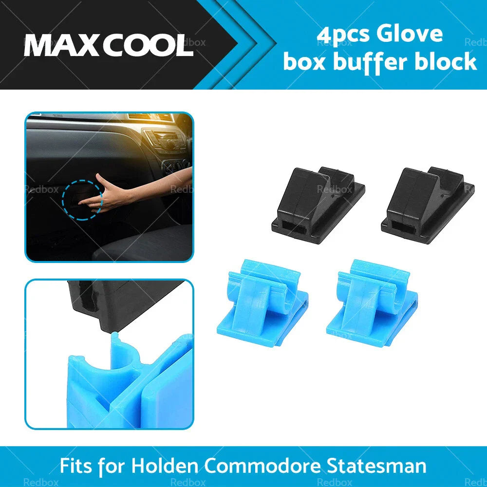 4 x Glove Box Hinge Clips & Bumpers for Holden Commodore VY VZ WK WL (2000-2007)