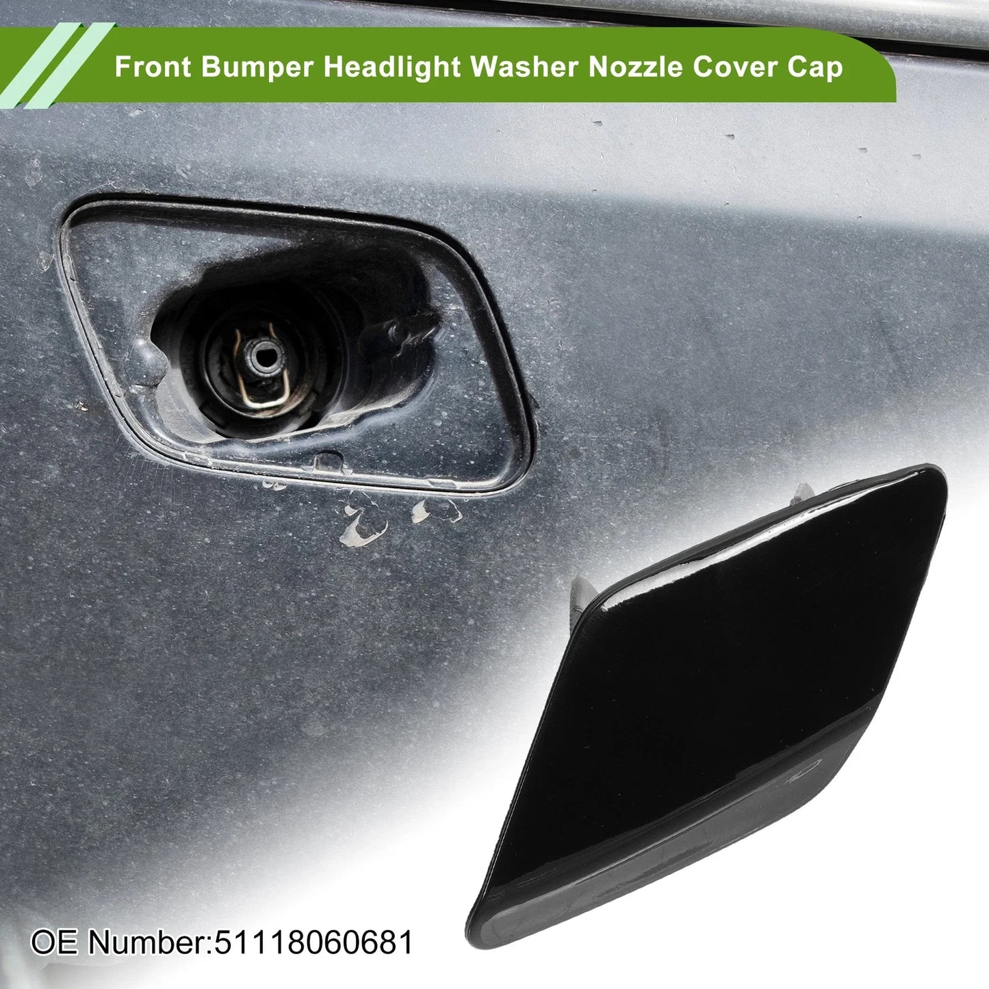 Front Left Washer Nozzle Cover Cap for BMW 428i (2014-2016) Black