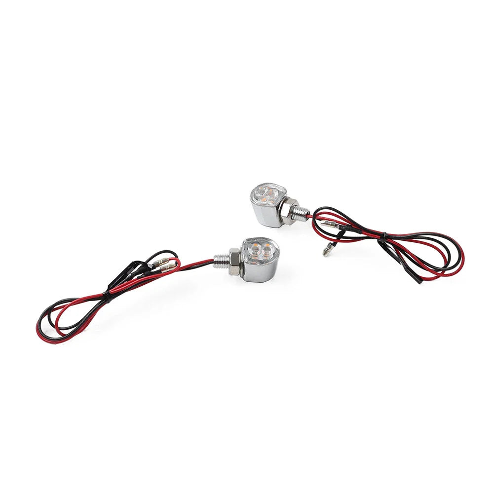 8MM Mini Motorcycle Turn Signal Indicator Amber Blinker Light