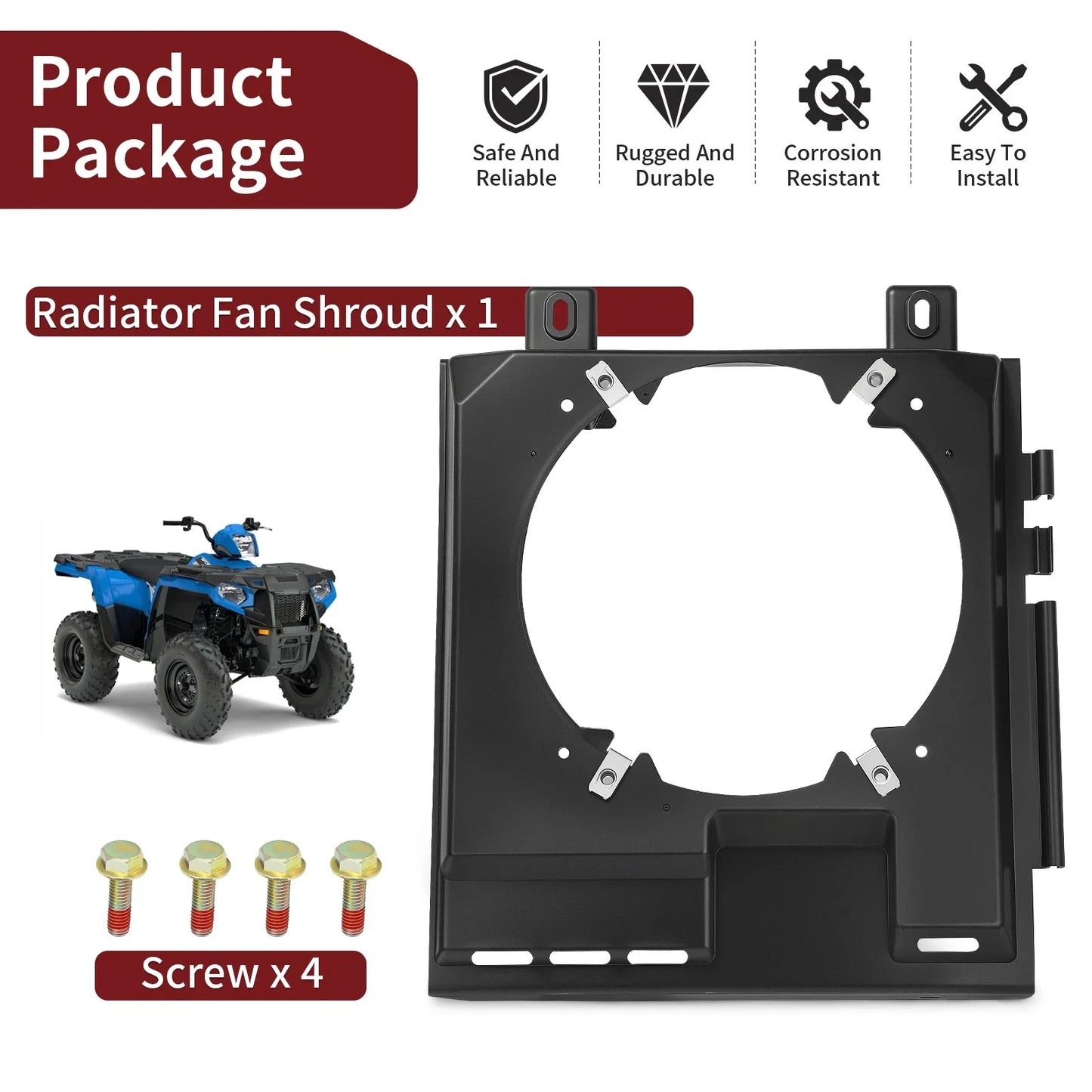 Radiator Fan Shroud for Polaris Sportsman 500 6x6 (2000–2008)