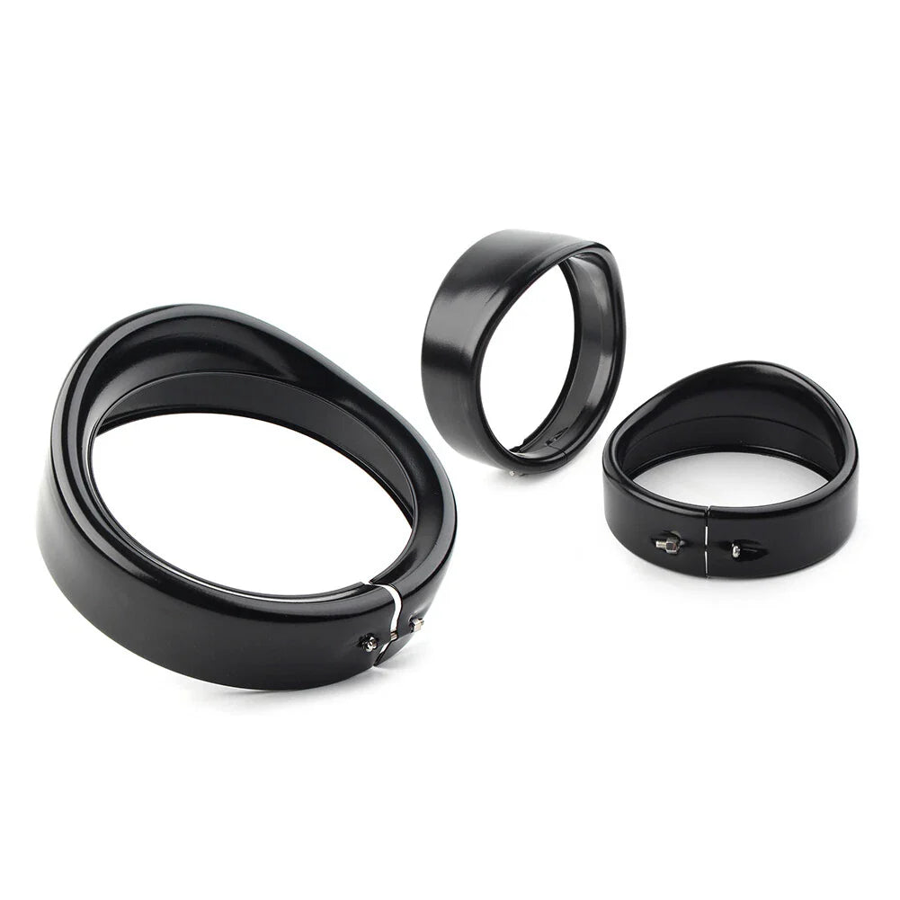 7" 4.5" Fog Headlight Trim Ring Bezel Visor Cover for Harley Touring