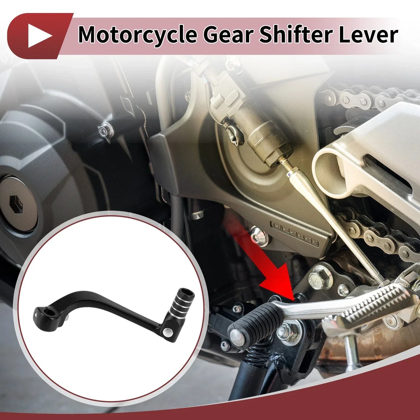 Folding Motorcycle Gear Shifter Lever for Honda CRF110F (2013-2018) Black