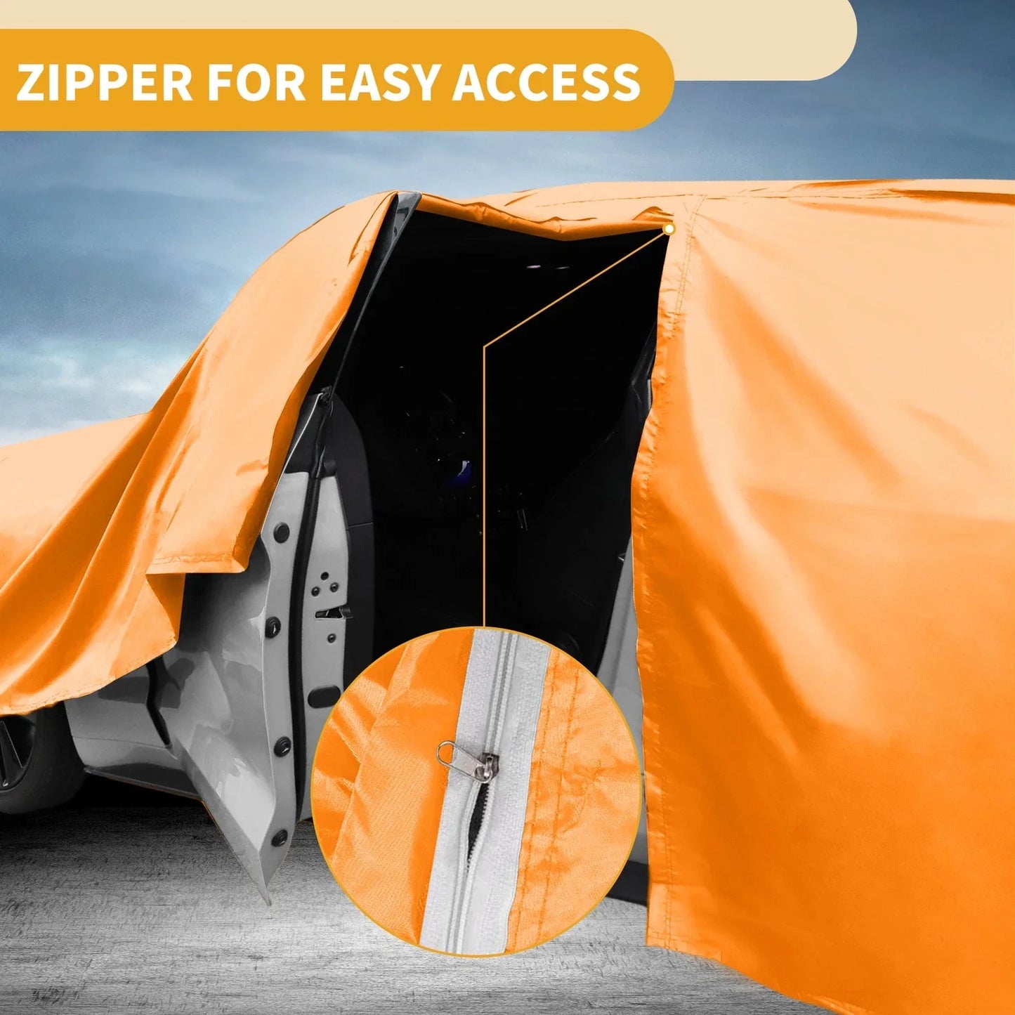 Waterproof All Weather Car Cover for Lexus LX (2016-2023) - Orange 210D-PU
