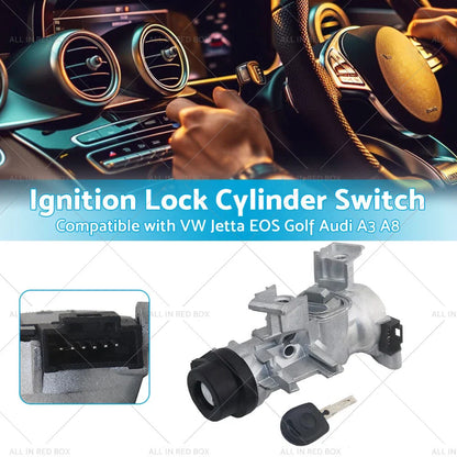 Ignition Lock Cylinder Switch & Housing Assembly w/ Key for VW Audi A3 (2006-2013)