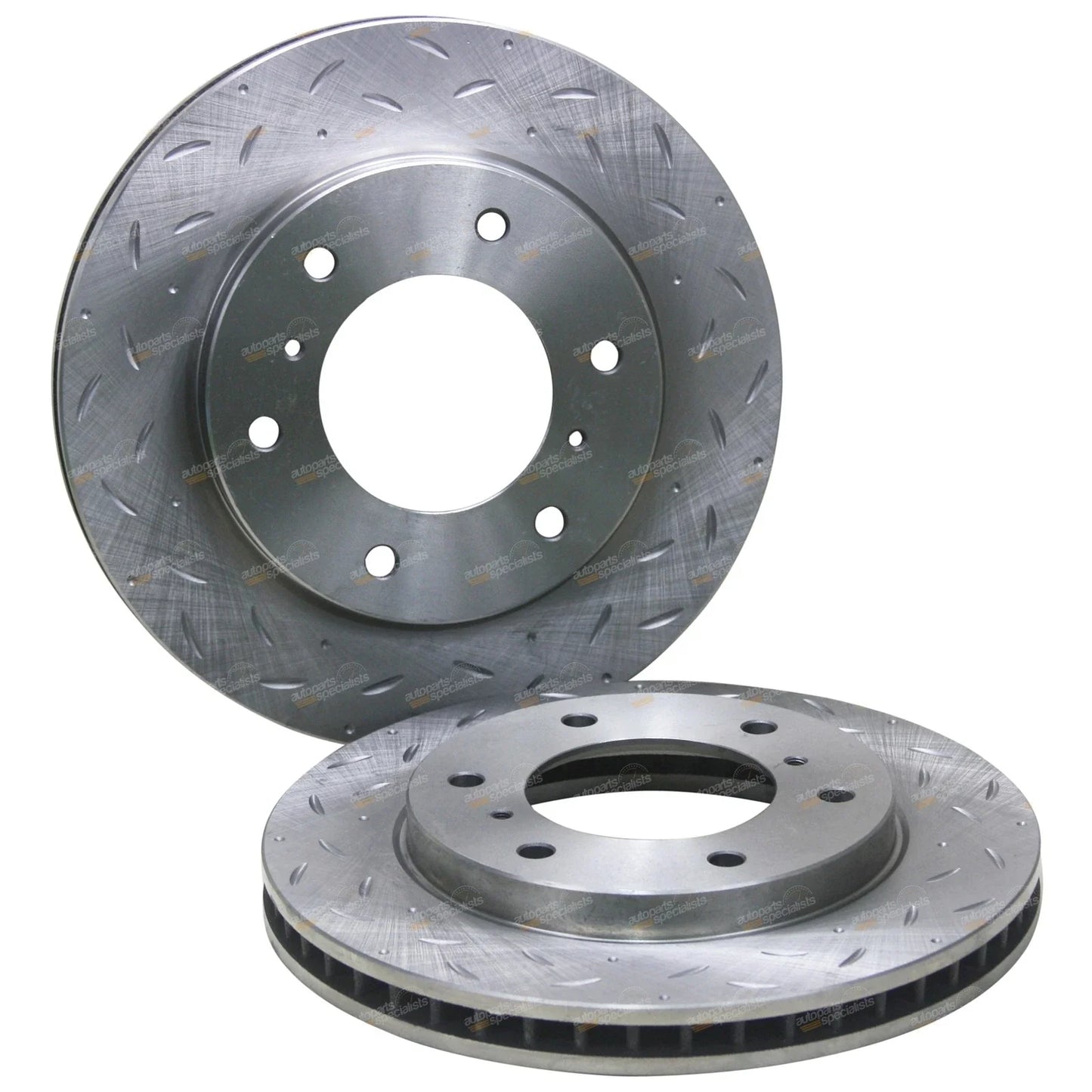 Front LH & RH Slotted Rotor & Pads for Mitsubishi Challenger (2009 - 2015)