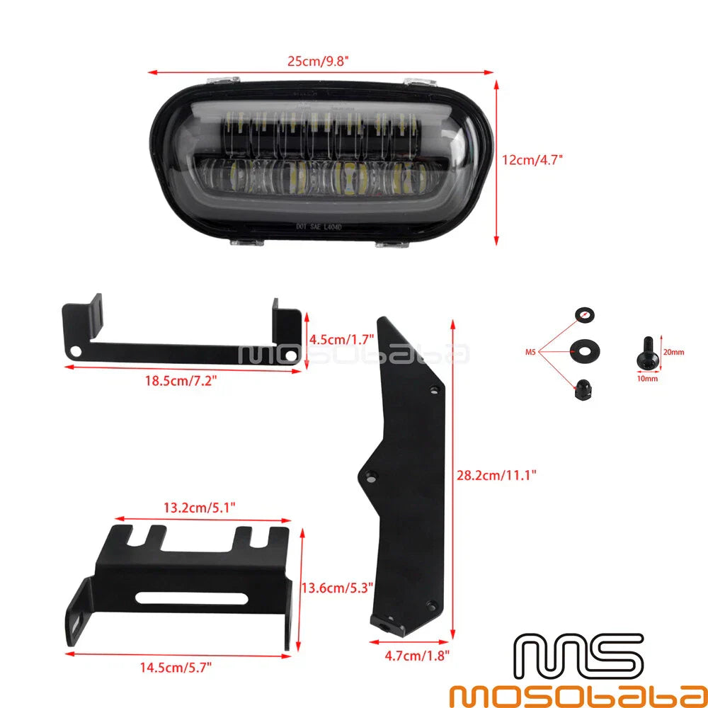 LED DRL Headlight Fairing Windshield for Harley Softail Fat Bob FXFB (2018)