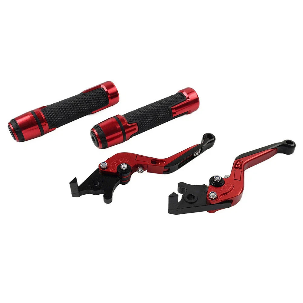 Red Extendable Brake Clutch Lever Grip Set for Suzuki GSXR600 GSXR1000
