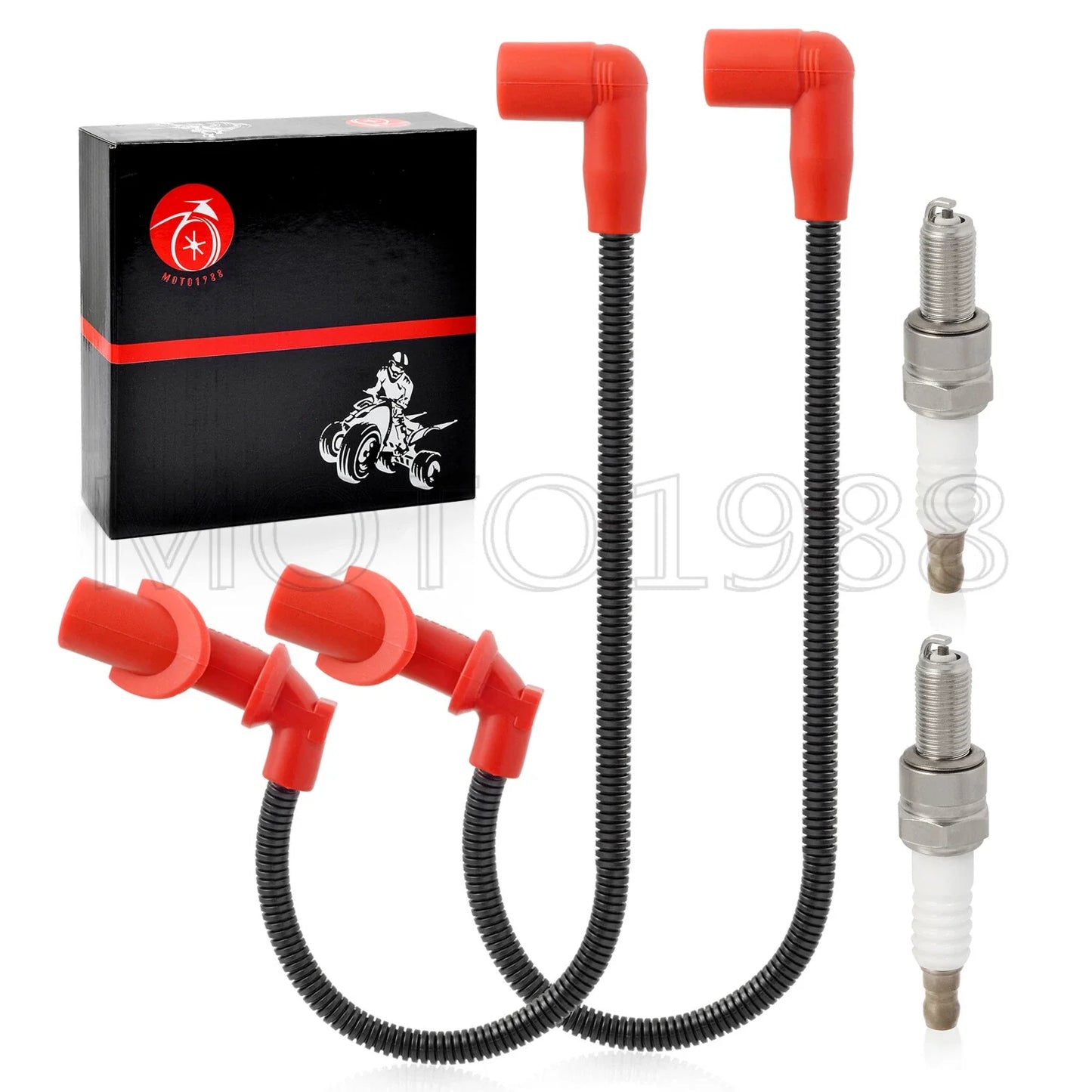 3 x Ignition coil Spark plug Cap & Wire Spark plug for Polaris Ranger (2006–2010)