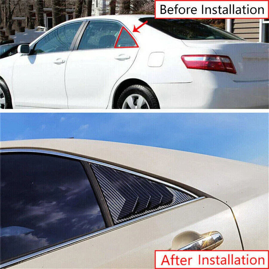 Carbon Fiber Rear Side Window Louver Trim Cover for Toyota Camry (2007-2011)