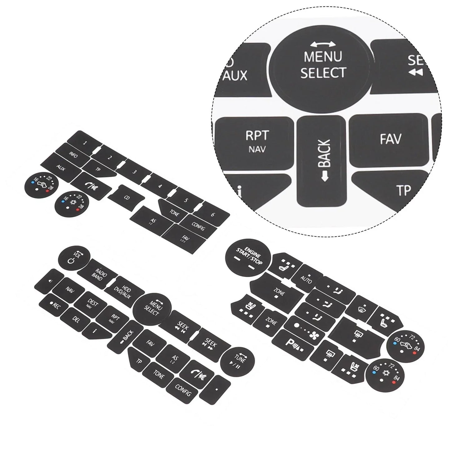 Stickers Repair Decal Button for Car Interior Accessories