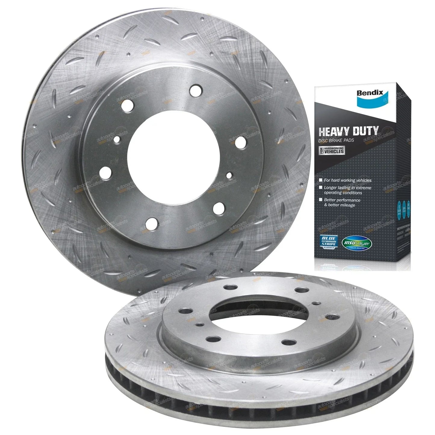 Slotted Dimpled Disc Brake Rotors + Pads for Triton MQ (2007 - 2018)