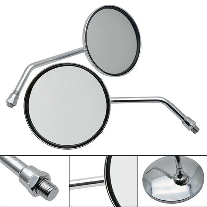 Chrome Round Motorcycle Rearview Mirrors M10 for Honda Suzuki Kawasaki