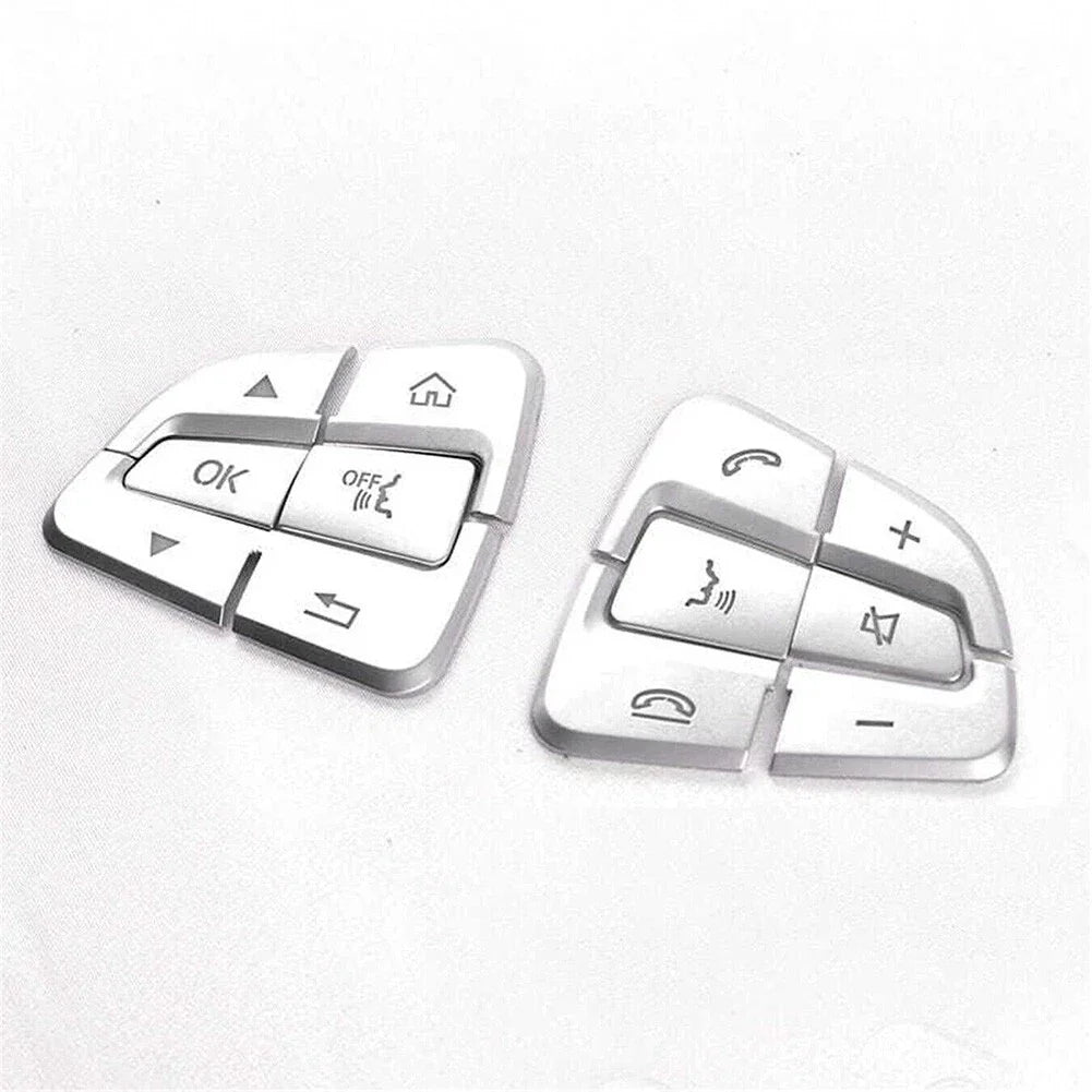 Chrome Steering Wheel Button Cover Trim for Mercedes-Benz C-Class (2015–2021)