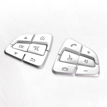 Chrome Steering Wheel Button Cover Trim for Mercedes-Benz C-Class (2015–2021)