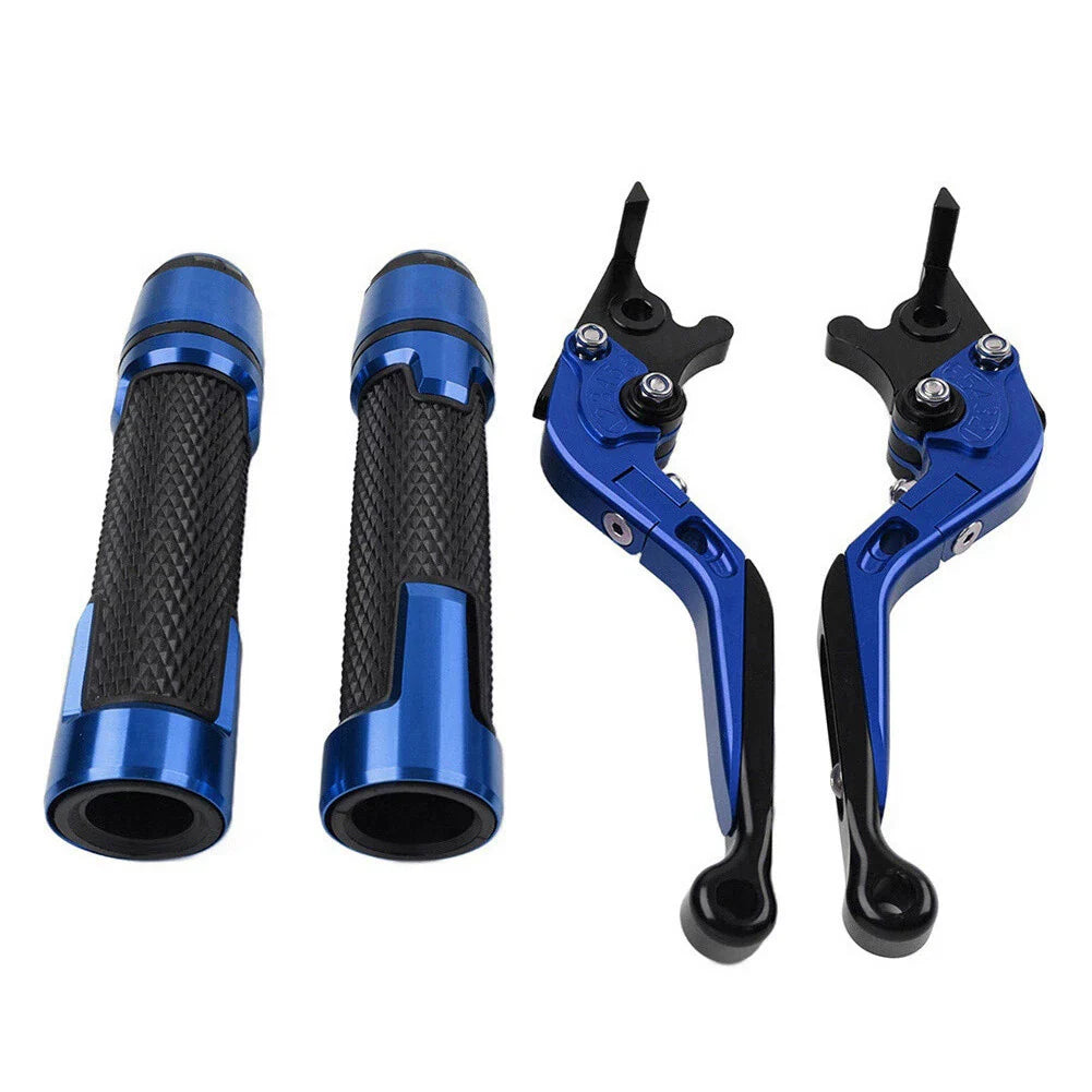 Blue Extendable Brake Clutch Levers Grips Set for Kawasaki Z1000 (2010-2023)