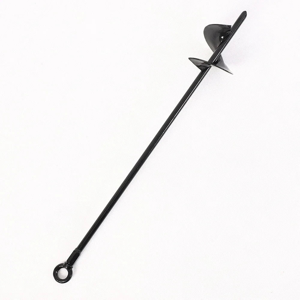 4 x 30" Long Heavy Duty Black Ground Anchor Hook Solid Steel Shaft