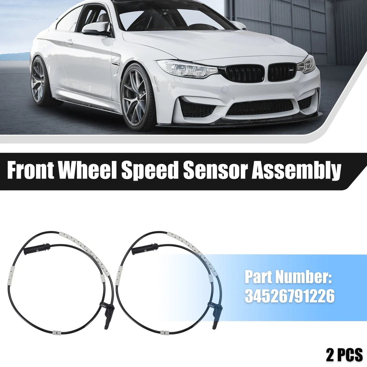 Rear Left Right Side ABS Wheel Speed Sensor for BMW 340i Base 3.0L