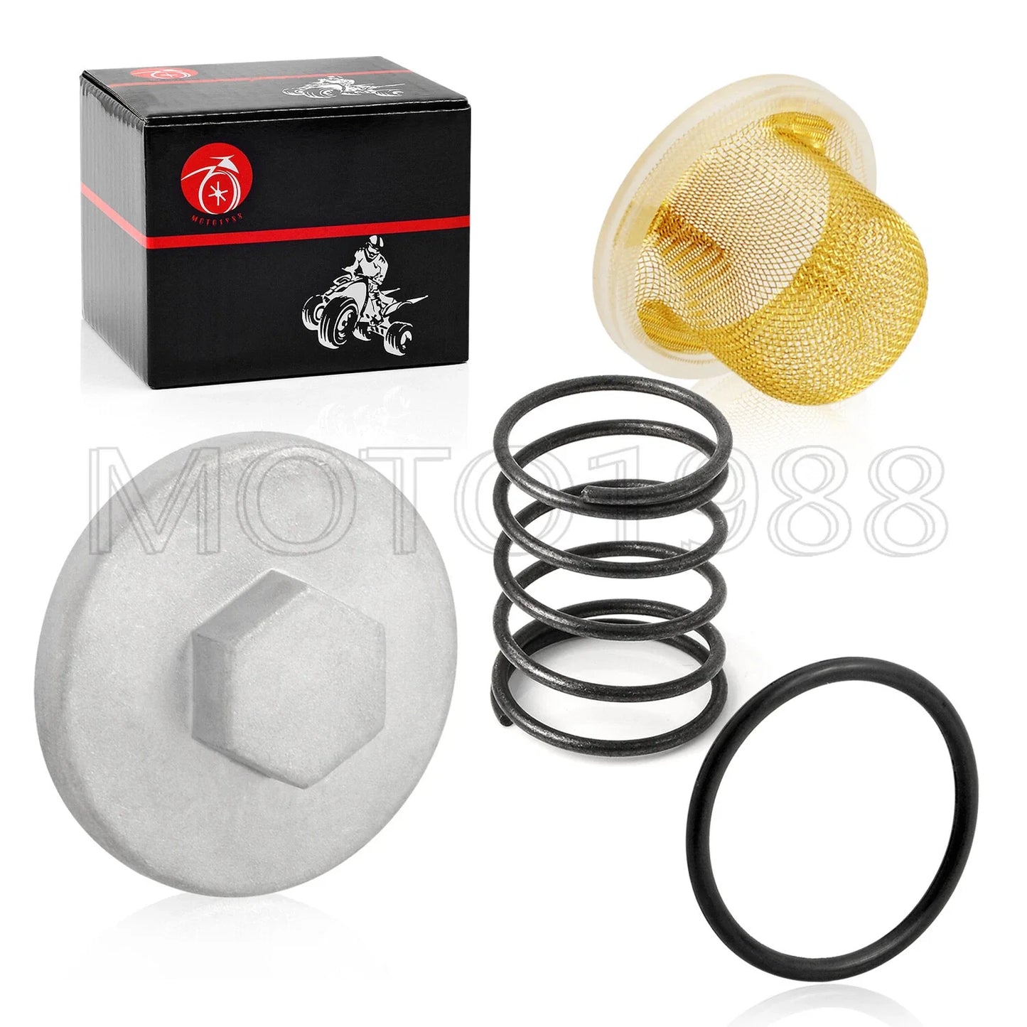 Oil Drain Plug CAP & Strainer & Spring for Yamaha Bear Tracker 250 (1999–2004)