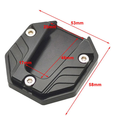 Kickstand Extender Foot Stand Pad for Motorcycle Bikes - Red