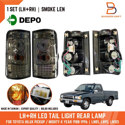 DEPO  Smoke LED Taillights for Toyota Hilux Ute (1988-1997)