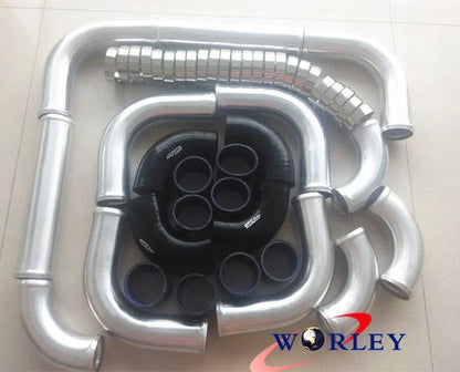 3" 76mm Aluminum Universal Intercooler Turbo Piping Kit for Cars