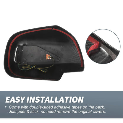 Rearview Mirror Cover Overlay 2 x Black Carbon Fiber for Lexus RX330 RX350 (2003)