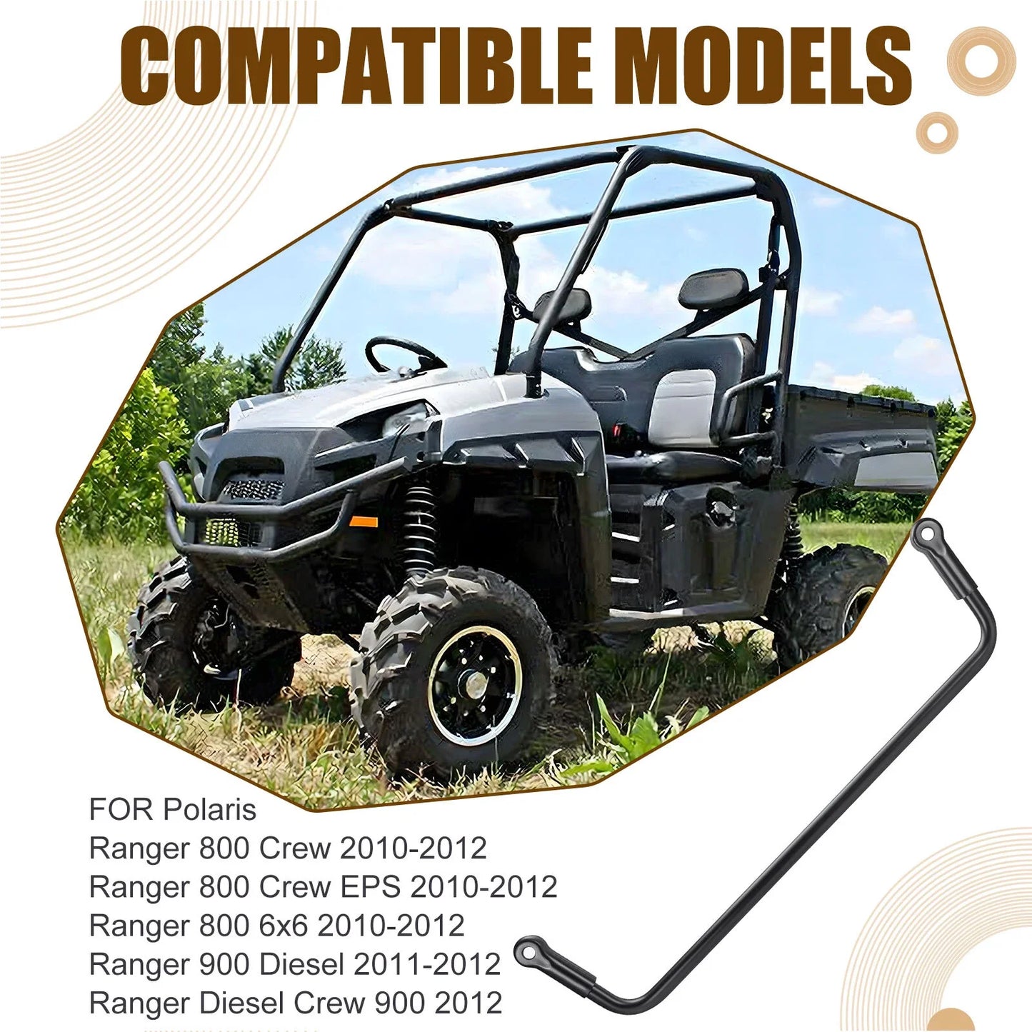 Rear Stabilizer Sway Torsion Bar for Polaris Ranger Crew 800 4x4 (2010–2012)