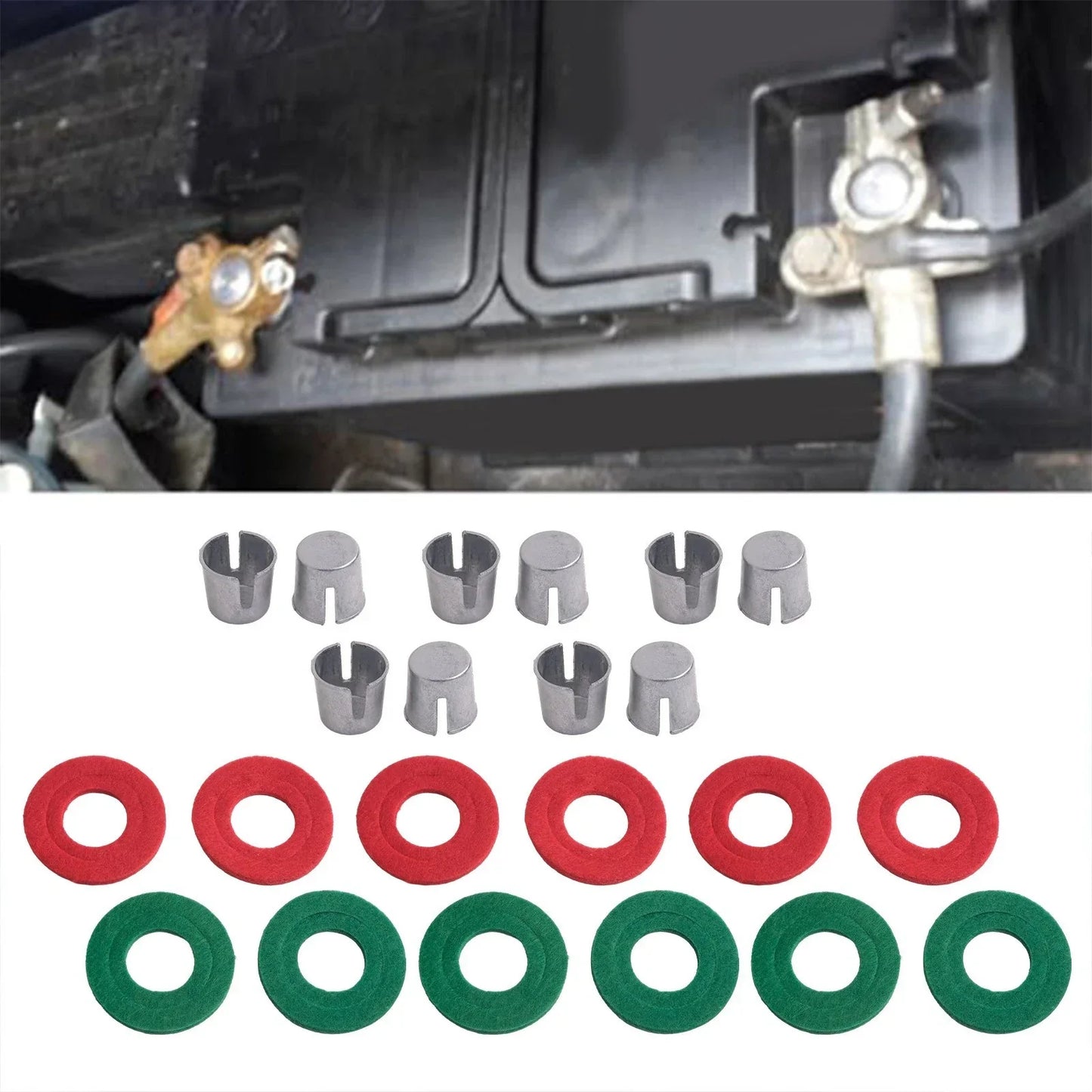 24PCS Car Battery Terminal Shims with Washers for PROTECTION