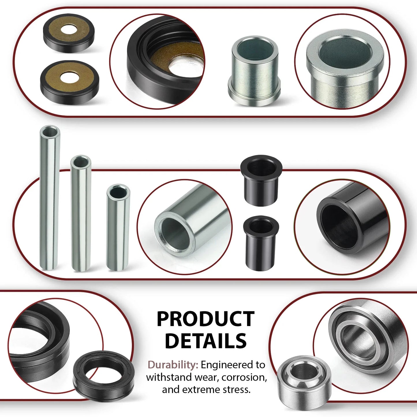 Rear U/L A-arm Bushing Shaft Kit 2 x Honda Rincon TRX650 TRX680 (2003–2013)
