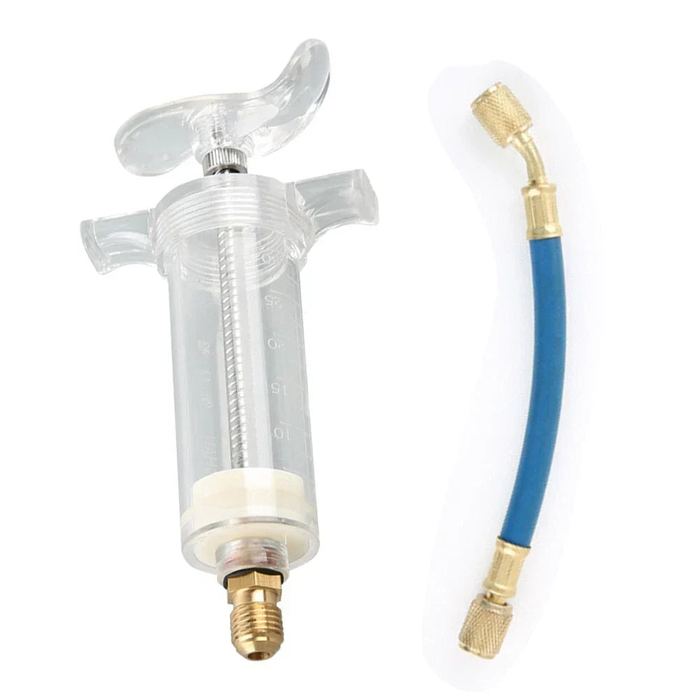 R134A 1 OZ 1/4 Hand Turn Filler Oil & Dye Injector Adapter
