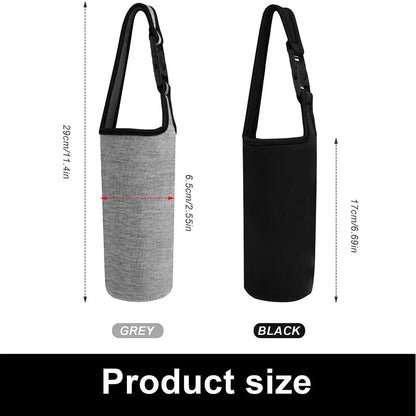 Bottle Bags for Thermos Cups with Adjustable Straps Black & Gray