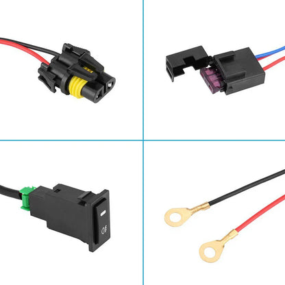 12V Car LED Fog Light Wiring Harness with Switch & Relay