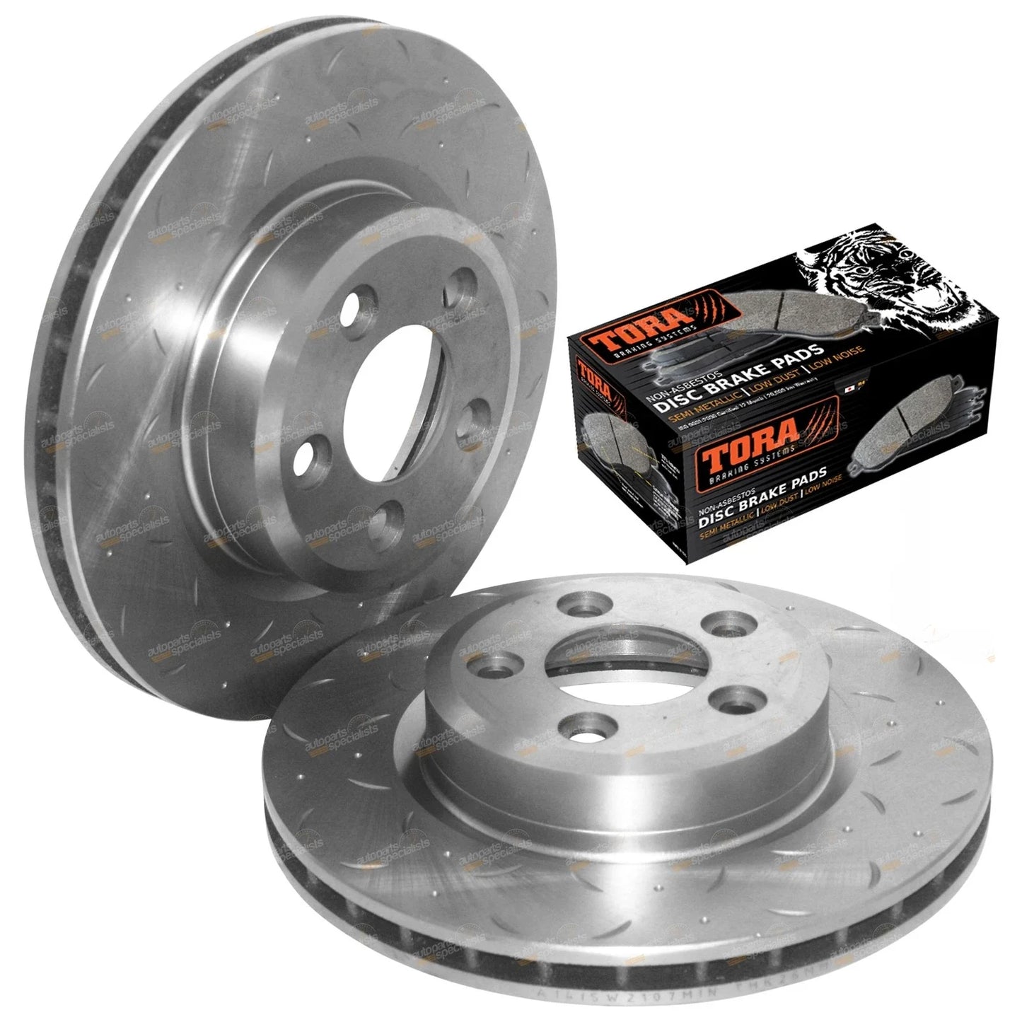 Front Drilled Slotted Disc Rotors + Brake Pads for Ford Territory TX TS TY