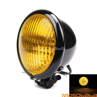 4.5" Amber Headlight H4 Custom Headlamp for Harley Chopper Bobber