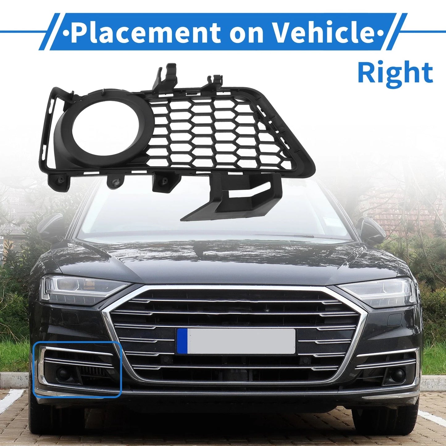 Front Right Fog Light Grill for BMW 3 Series (2012-2018) Black