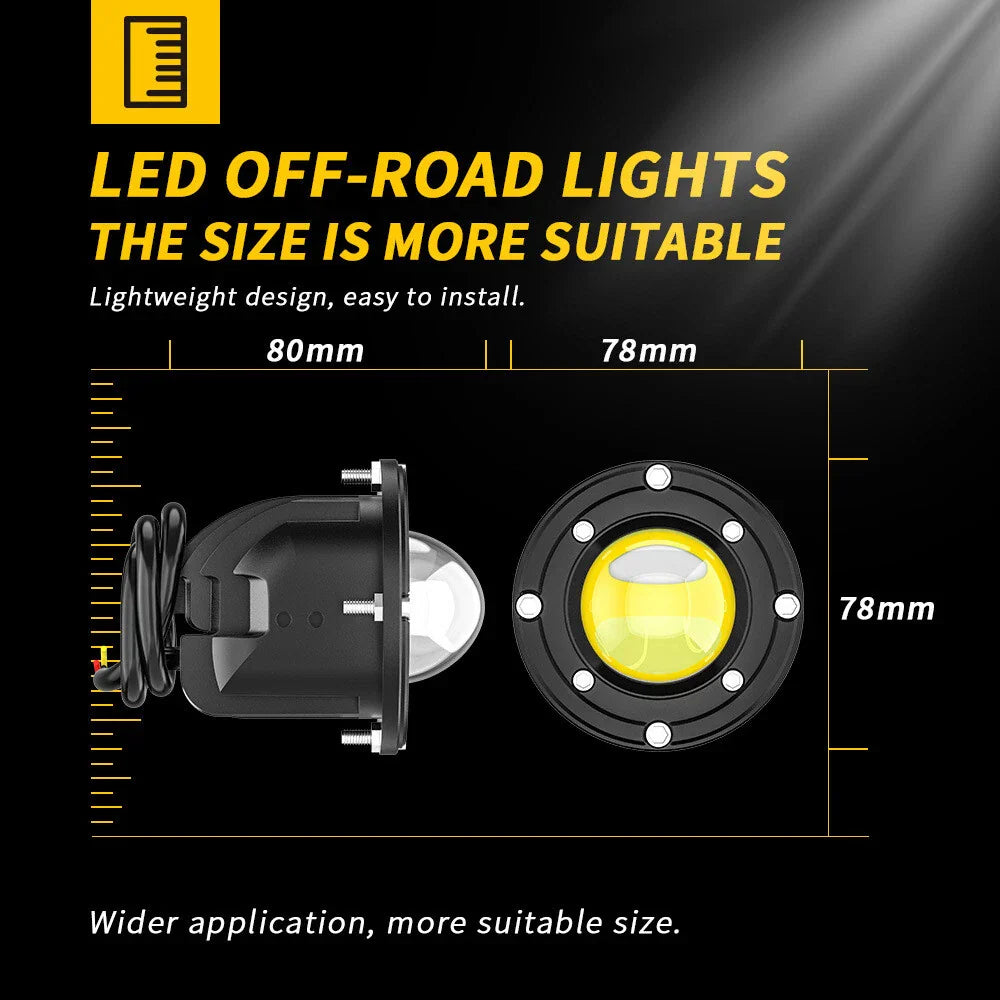 3" 8D Lens LED Working Light for Car UTV ATV - Flush Mount Fog Lamp