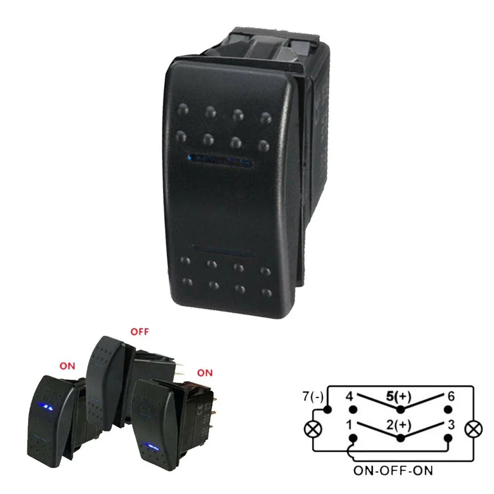 DPDT ON-OFF-ON LED Rocker Toggle Switch for Car
