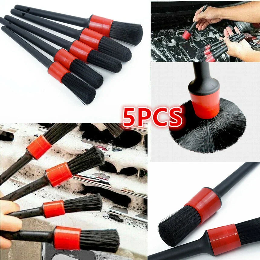 5Pcs Detailing Brush Natural Boar Hair for Car